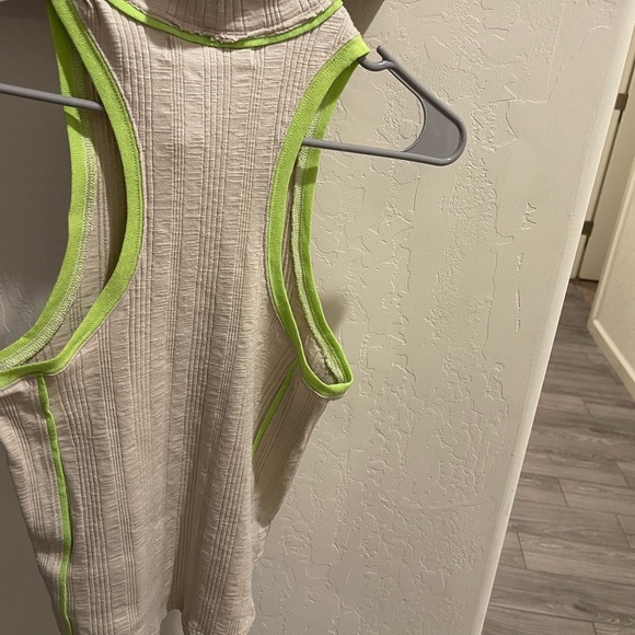 We The Free, turtle neck tank top. Size XS, tan with neon green detail, NWT• - Picture 5 of 15